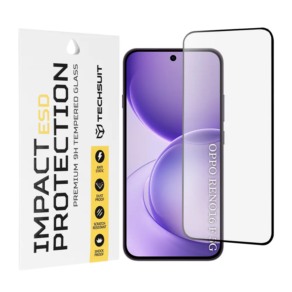 Tvrzené sklo Techsuit ESD pro Oppo Reno16 F / Oppo Reno16 FS černé