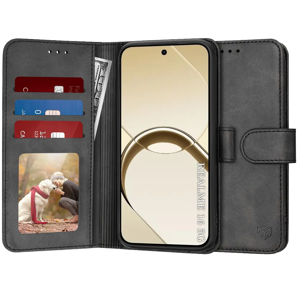 Pouzdro Techsuit Diary Book pro Realme 16 5G černé