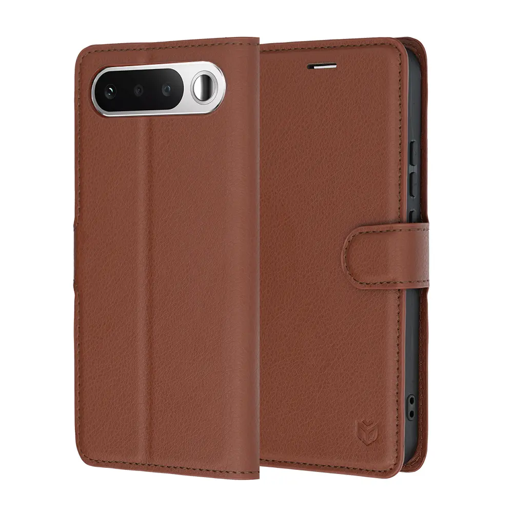 Pouzdro Techsuit Leather Folio pro Realme 16 5G hnědé