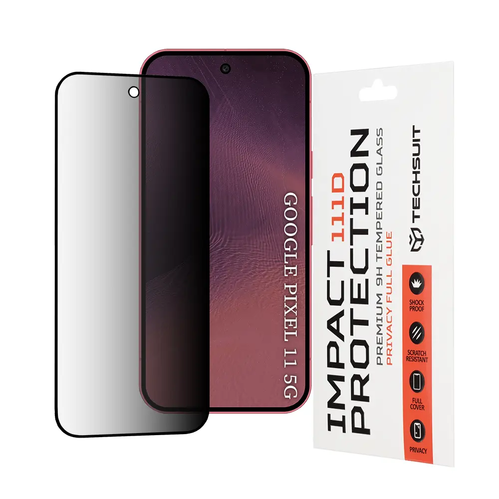 Techsuit - 111D Privacy Full Glue privacy ochranné sklo pro Google Pixel 11 / Pixel 11 Pro - černé