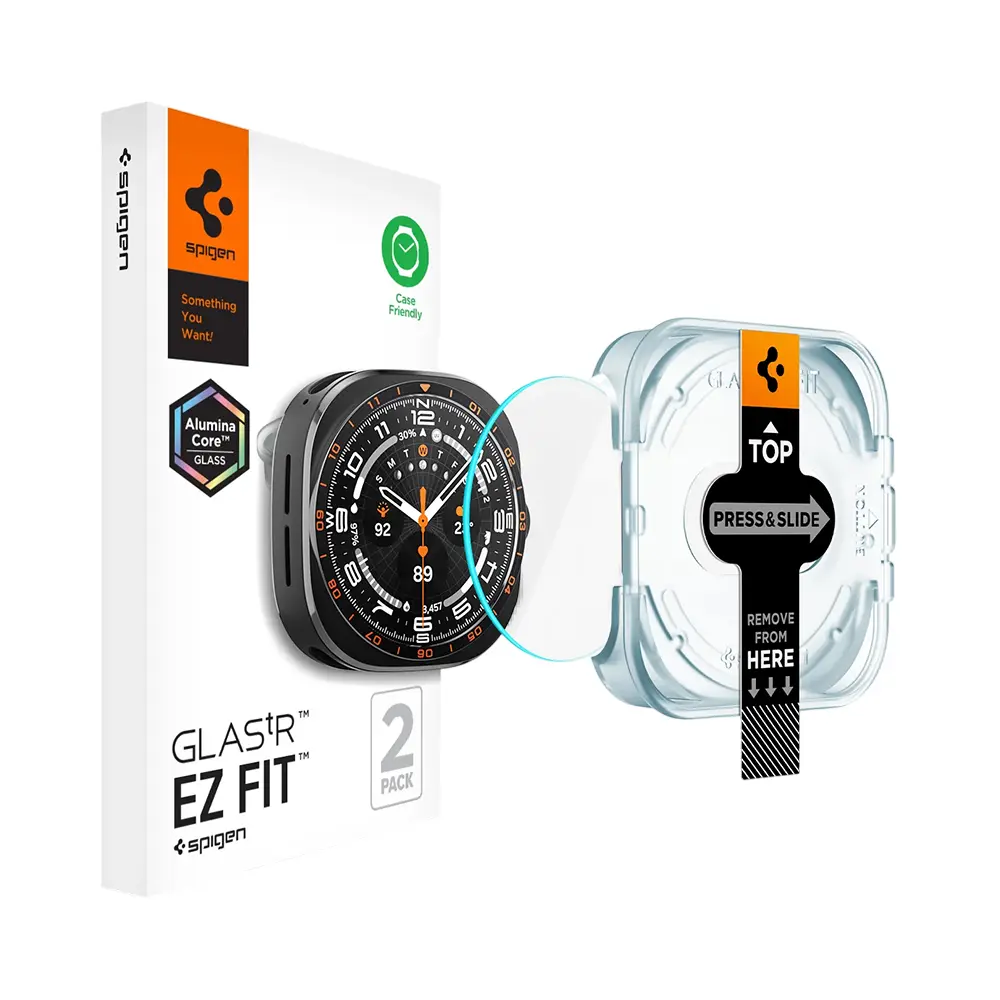 Spigen Glas.Tr Ez Fit, Tvrzené sklo, Samsung Galaxy Watch Ultra 2 2026 (47 mm), 2 kusy