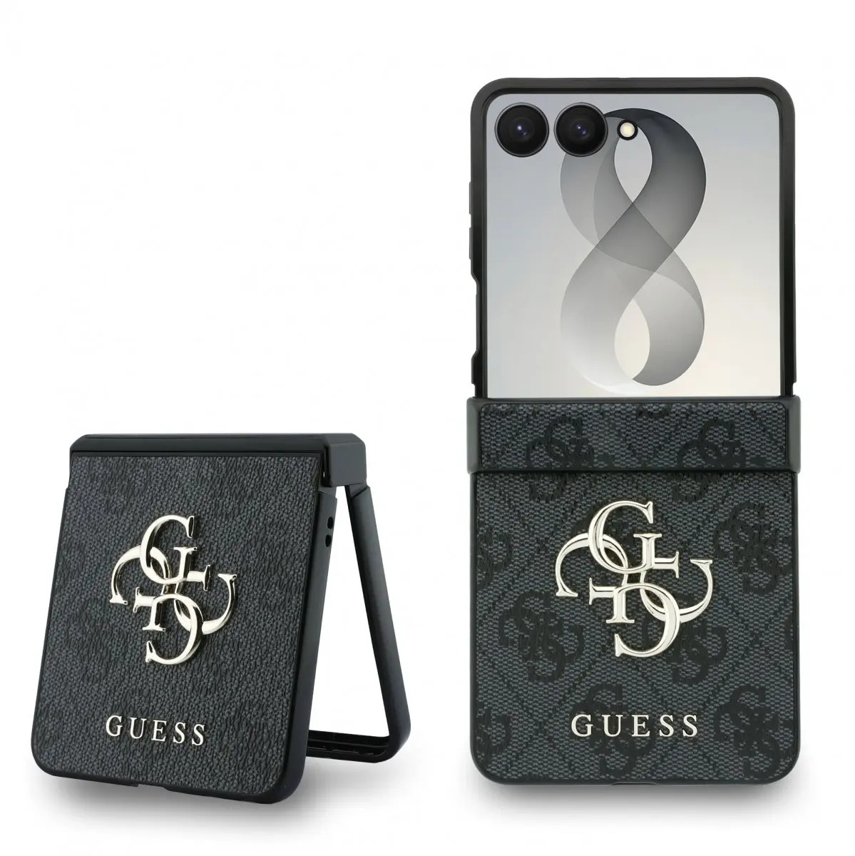 Kryt Guess PU 4G Metal Logo pro Samsung Galaxy Z Flip 8 šedý