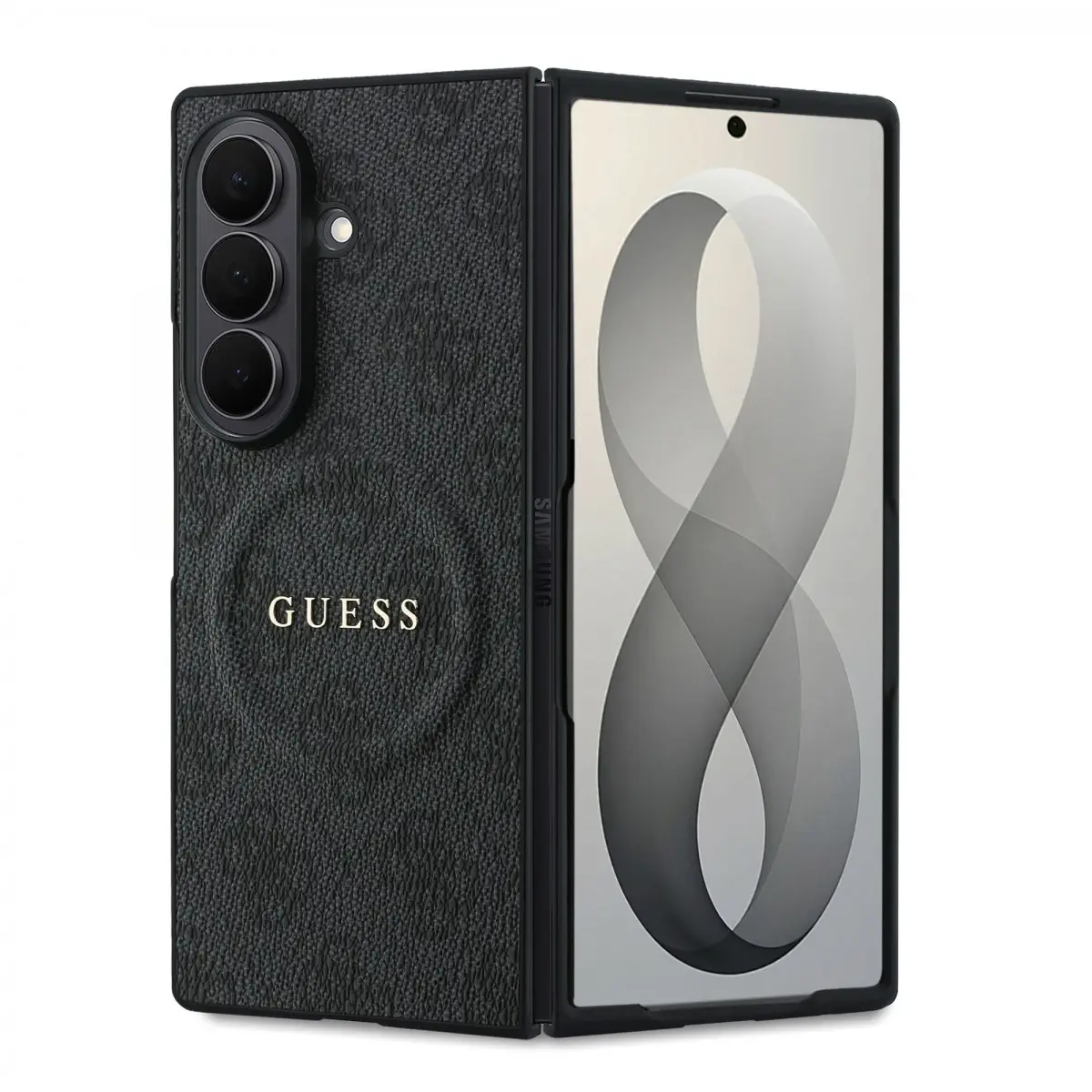 Kryt Guess PU Leather 4G Magnetic pro Samsung Galaxy Z Fold 8 Ultra černý