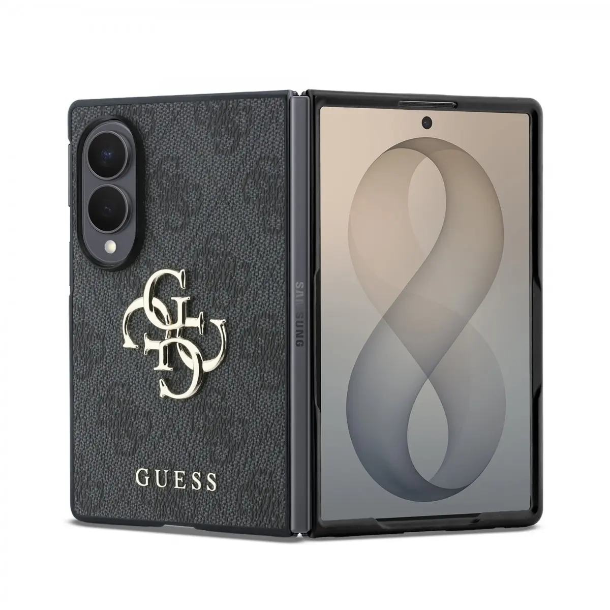 Kryt Guess PU 4G Metal Logo pro Samsung Galaxy Z Fold 8 šedý