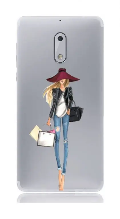 Pouzdro TopQ Nokia 6 silikon Lady 2 21156