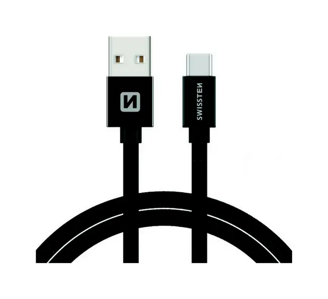 Datový kabel Swissten USB-C (Type-C) 1,2m černý 30645
