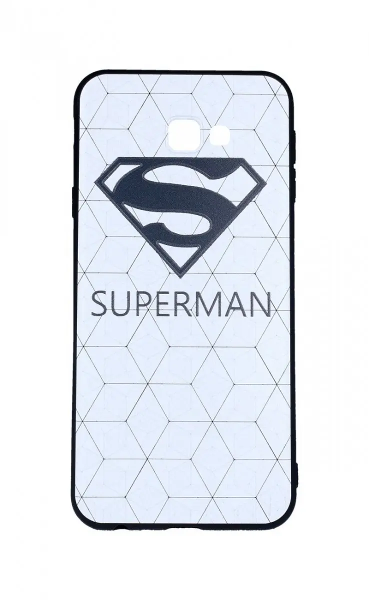 Pouzdro TopQ Samsung J4+ 3D silikon bílý Superman 33753