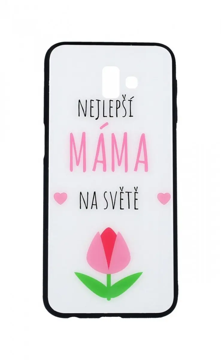 Pouzdro TopQ GLASS Samsung J6+ pevné nejlepší máma na světě 35436