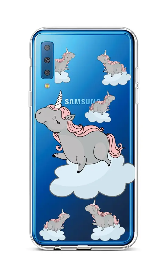 Kryt TopQ Samsung A7 silikon Grey Unicorns 42682