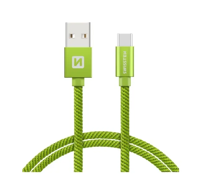 Datový kabel Swissten USB-C (Type-C) 1,2m zelený 44599