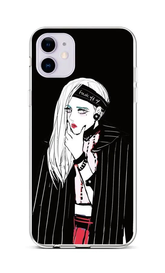 Kryt TopQ iPhone 11 silikon Dark Girl 44980