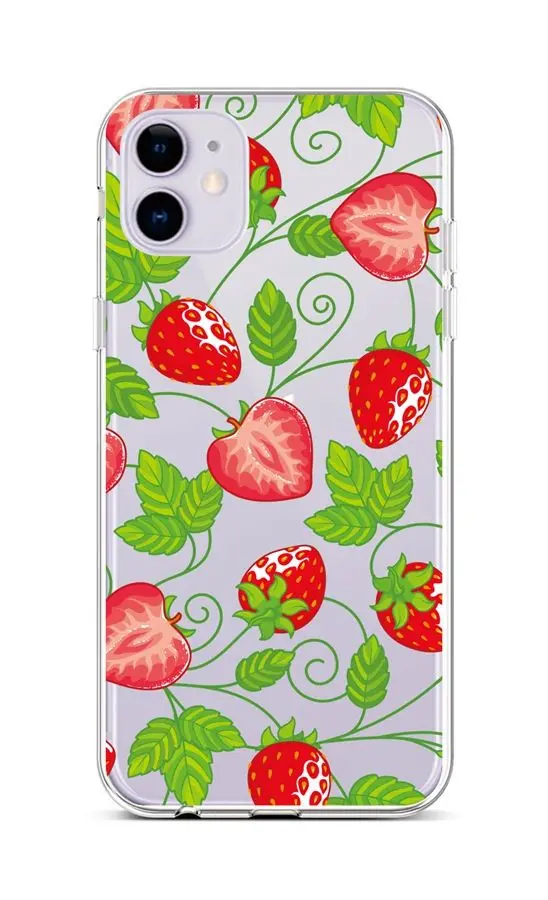 Kryt TopQ iPhone 11 silikon Strawberries 44998