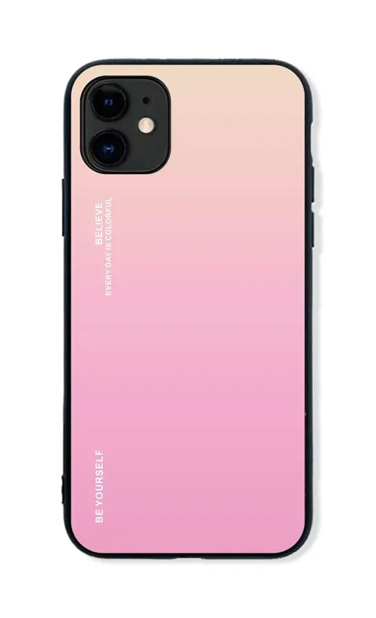 Kryt TopQ LUXURY iPhone 11 pevný duhový meruňkový 45480