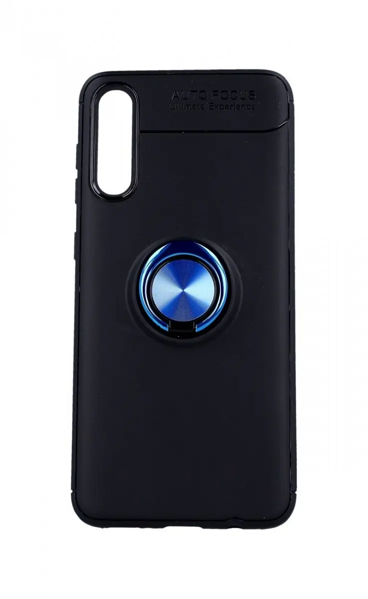 Kryt TopQ Samsung A30s silikon černý s modrým prstenem 45942