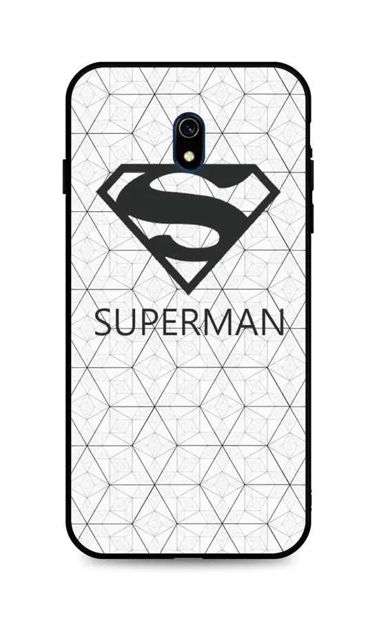 Kryt TopQ Xiaomi Redmi 8A 3D silikon Bílý Superman 47568