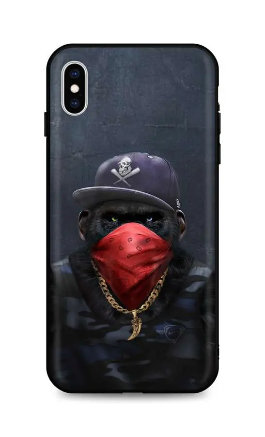 Kryt TopQ iPhone XS silikon Monkey Gangster 49187