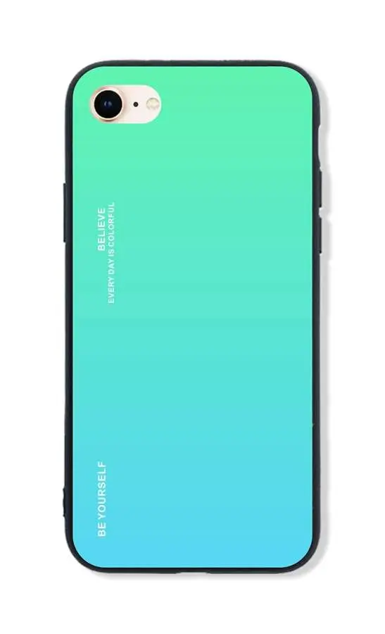 Kryt TopQ LUXURY iPhone SE 2020 pevný duhový zelený 49261