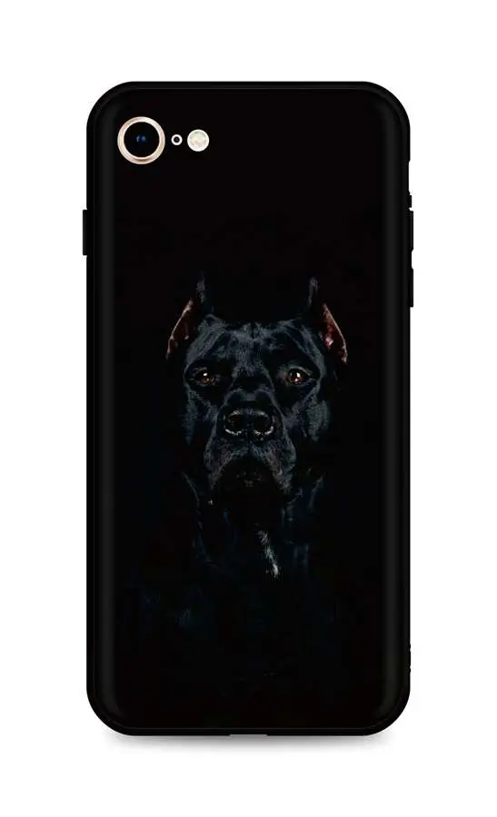 Kryt TopQ iPhone SE 2020 silikon Dark Pitbull 49322
