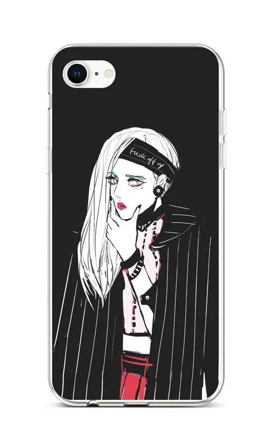Kryt TopQ iPhone SE 2020 silikon Dark Girl 49556