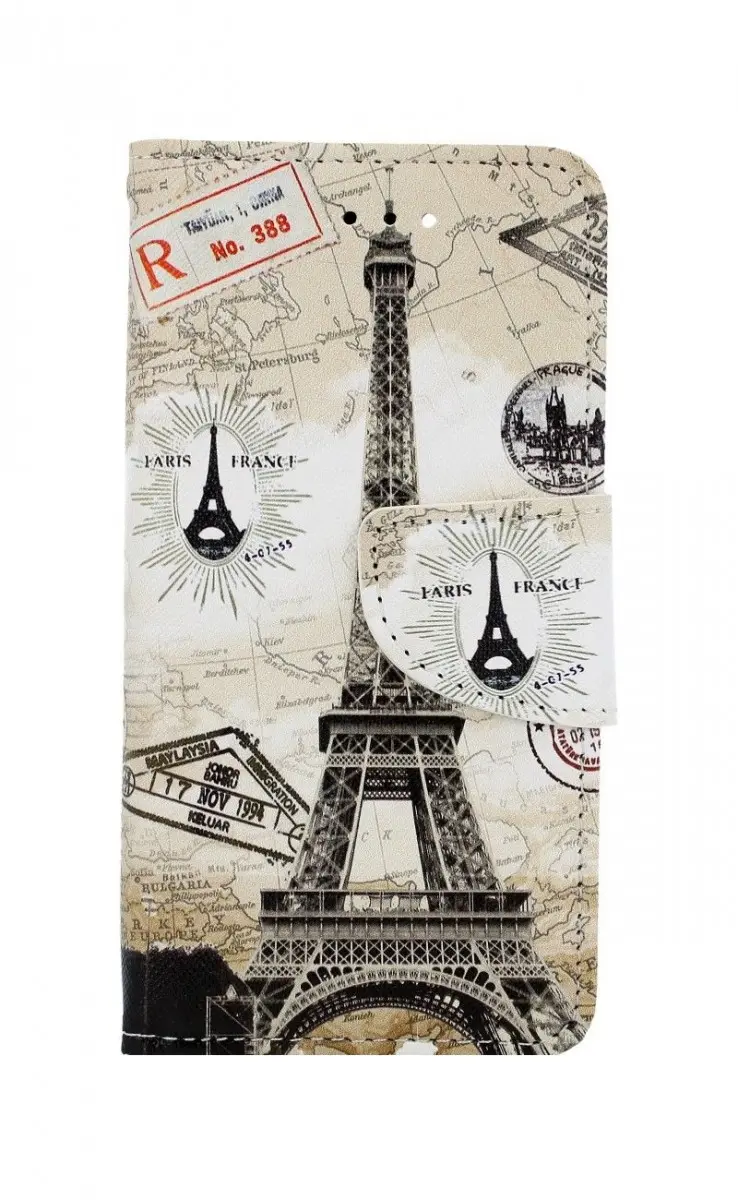 Pouzdro TopQ iPhone SE 2020 knížkové Paris 2 49746