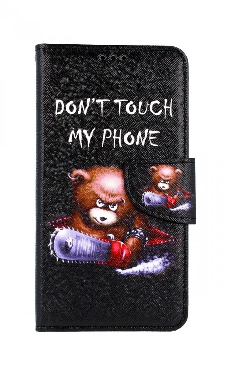 Pouzdro TopQ iPhone 11 knížkové Don't Touch méďa 49780