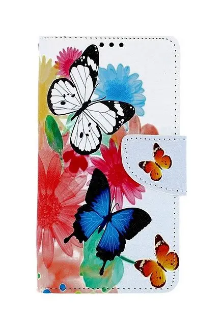 Pouzdro TopQ iPhone 11 knížkové Barevné s motýlky 49782