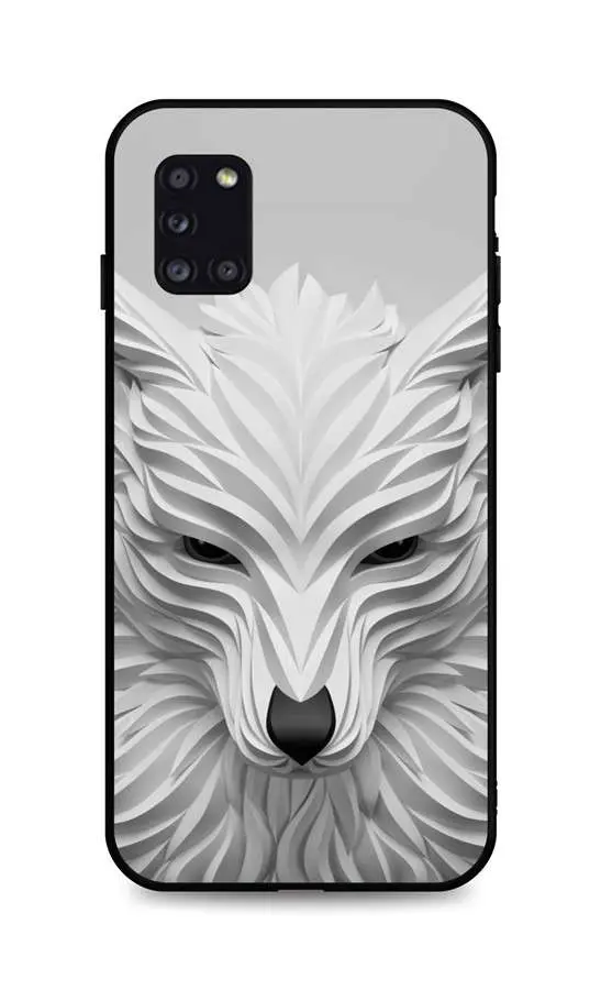 Kryt TopQ LUXURY Samsung A31 pevný Bílý vlk 50890