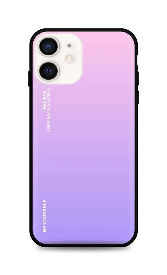 Kryt TopQ LUXURY iPhone 12 pevný duhový růžový 52602