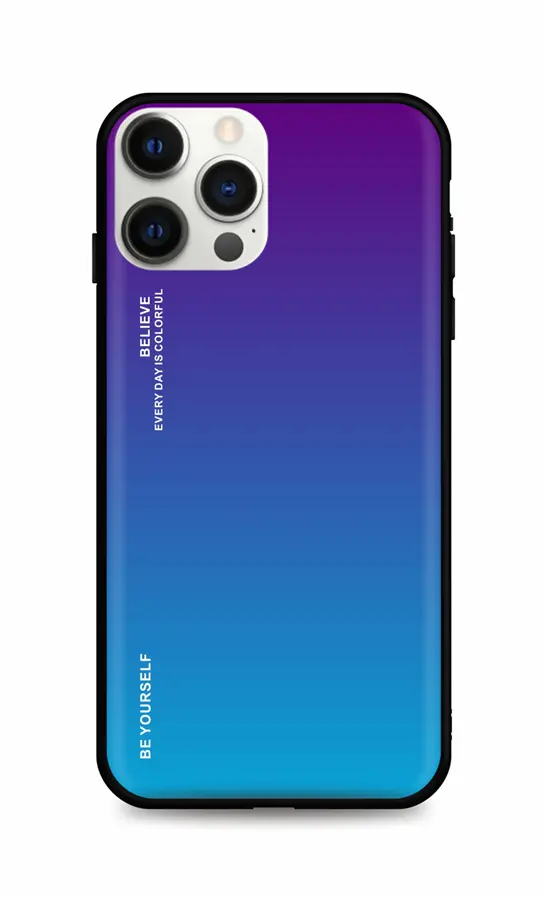 Kryt TopQ LUXURY iPhone 12 Pro Max pevný duhový purpurový 53562