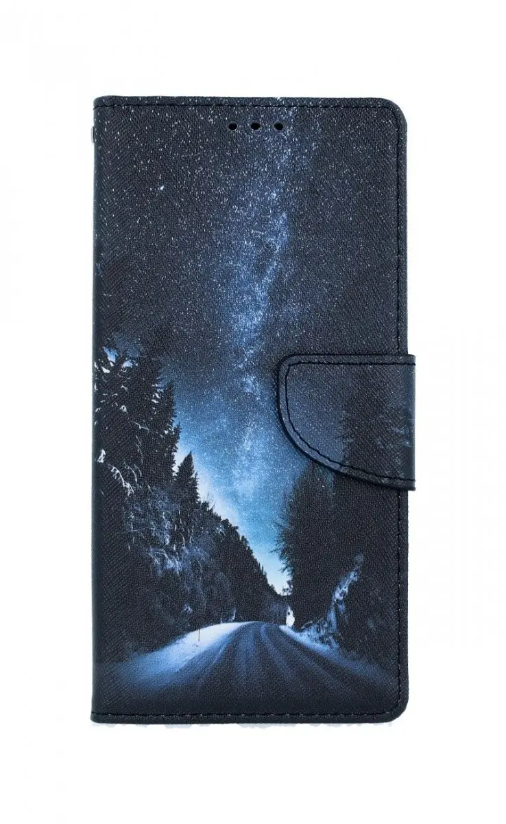 Pouzdro TopQ iPhone SE 2020 knížkové Zimní cesta 54663