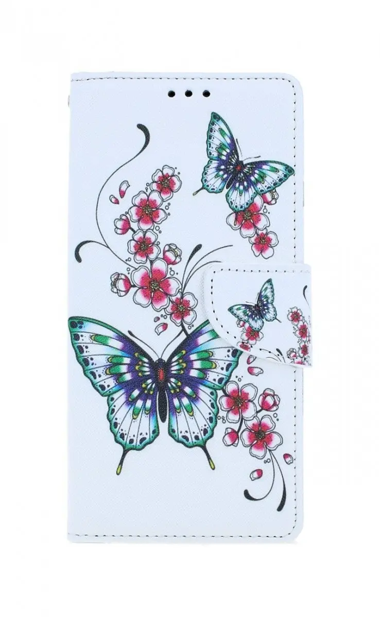 Pouzdro TopQ Xiaomi Redmi Note 8T knížkové Motýlci s květinou 54752