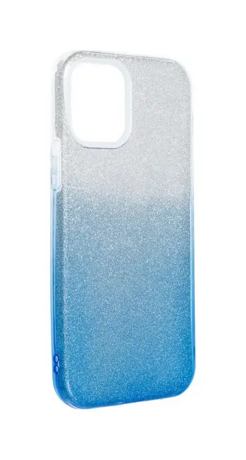 Kryt Forcell iPhone 12 glitter stříbrno-modrý 54806