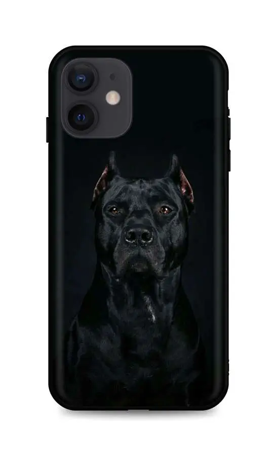 Kryt TopQ iPhone 12 silikon Dark Pitbull 55099