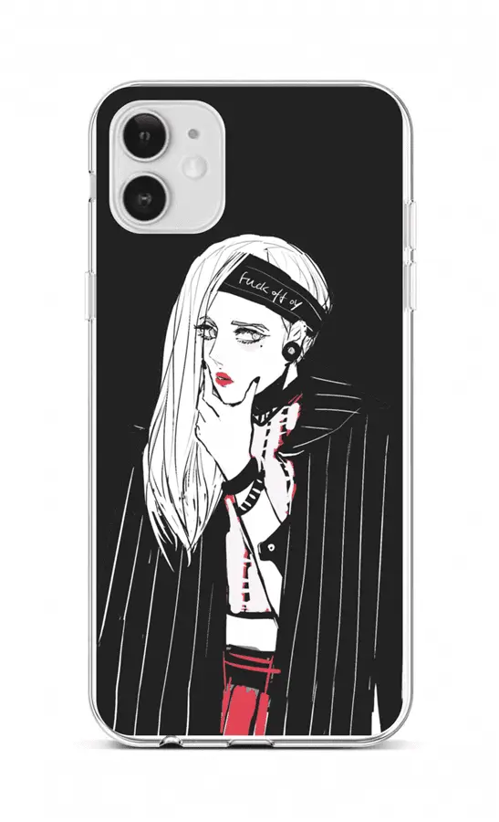 Kryt TopQ iPhone 12 silikon Dark Girl 55270