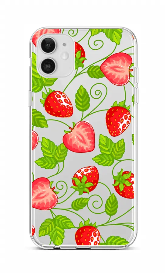 Kryt TopQ iPhone 12 silikon Strawberries 55300