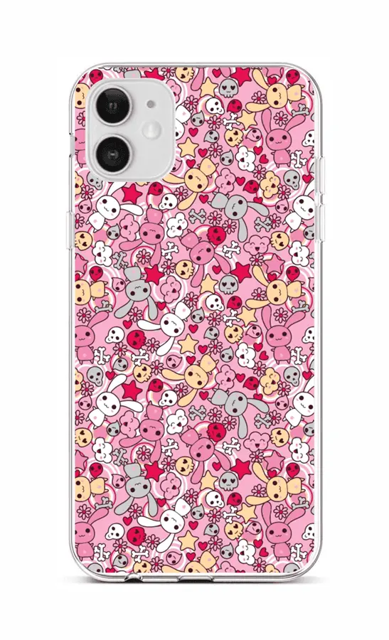 Kryt TopQ iPhone 12 silikon Pink Bunnies 55318