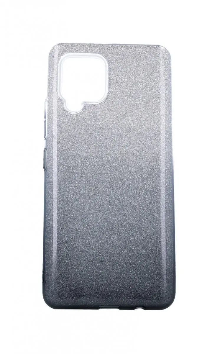 Kryt TopQ Samsung A42 glitter stříbrno-černý 55360