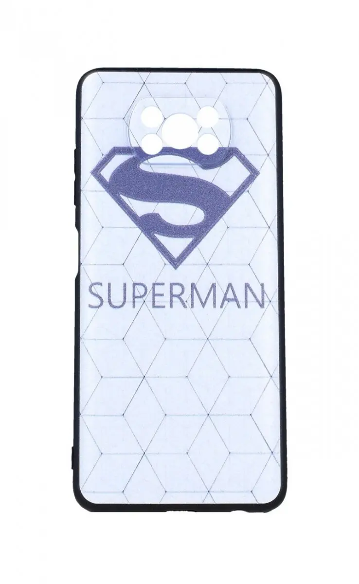 Kryt TopQ Xiaomi Poco X3 3D silikon Bílý Superman 56031