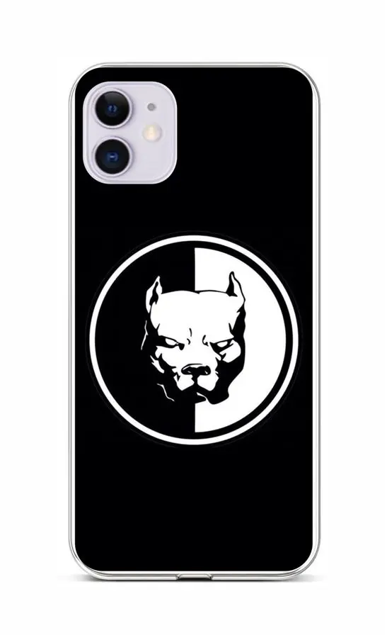 Kryt TopQ iPhone 11 silikon Černobílý pitbull 58846