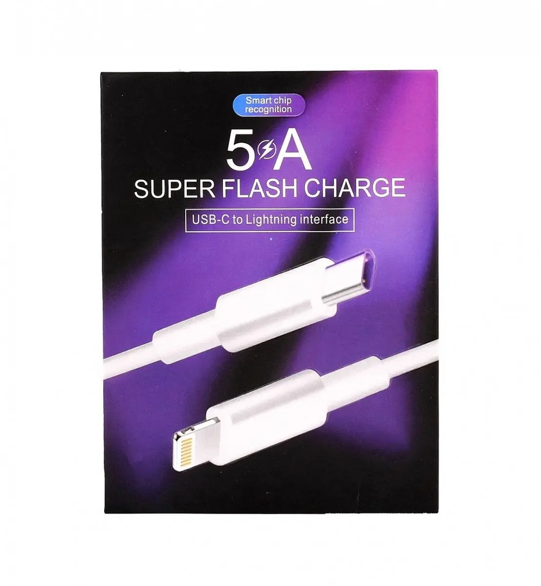 Datový kabel TopQ Super Flash Charge USB-C - Lightning 1 m bílý 5A 60168