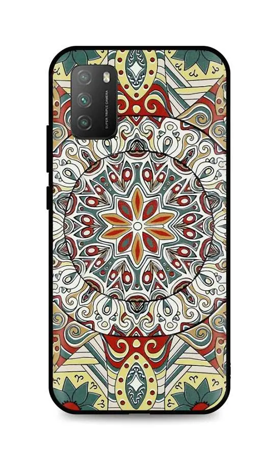 Kryt TopQ Xiaomi Poco M3 3D silikon Barevná mandala 60590