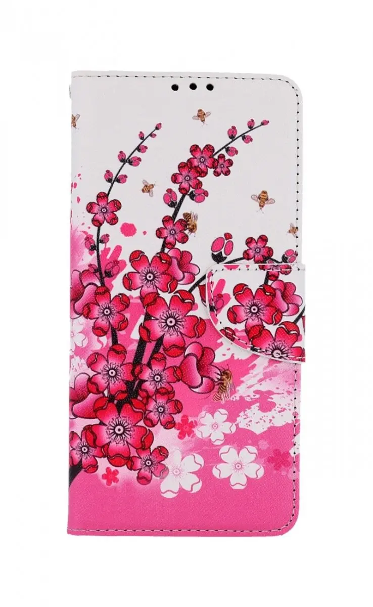 Pouzdro TopQ Xiaomi Poco M3 Pro knížkové Kytičky textil 60718