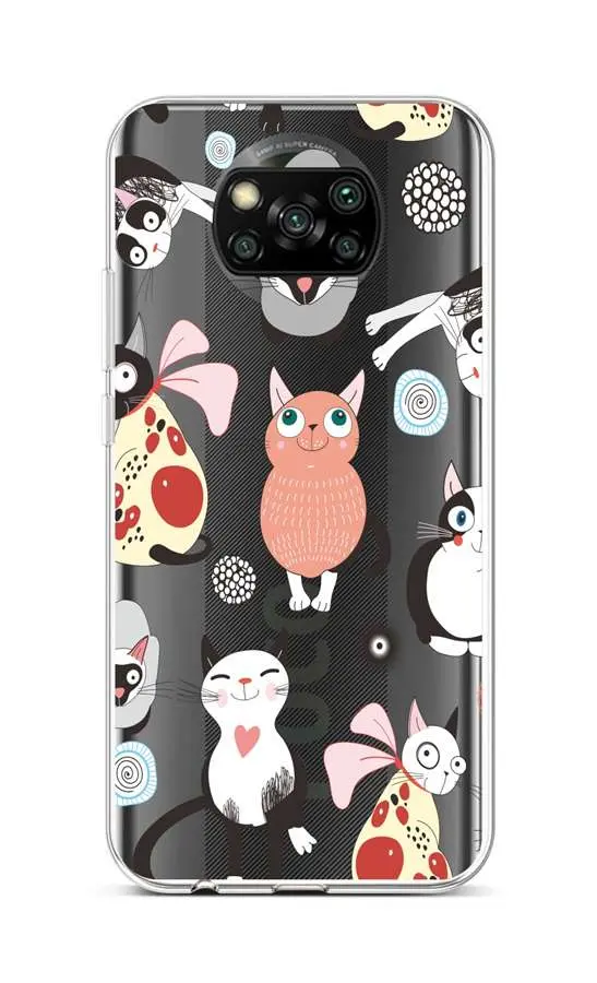 Kryt TopQ Xiaomi Poco X3 silikon Cats 2 60825