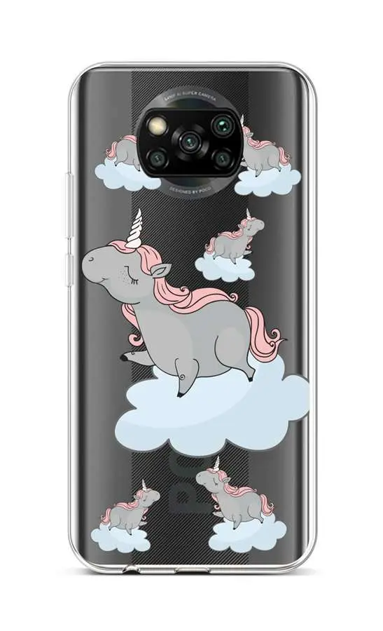 Kryt TopQ Xiaomi Poco X3 silikon Grey Unicorns 60832
