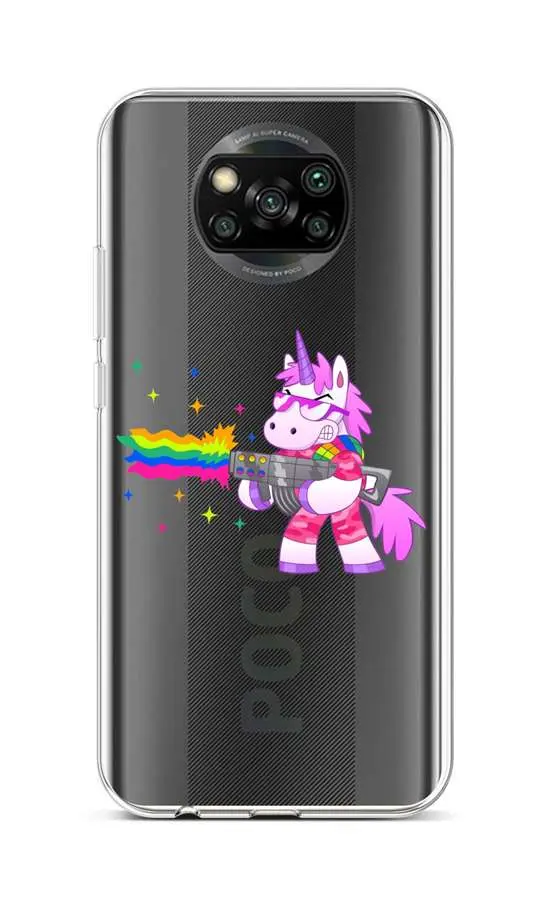 Kryt TopQ Xiaomi Poco X3 silikon Rainbow Gun 60863