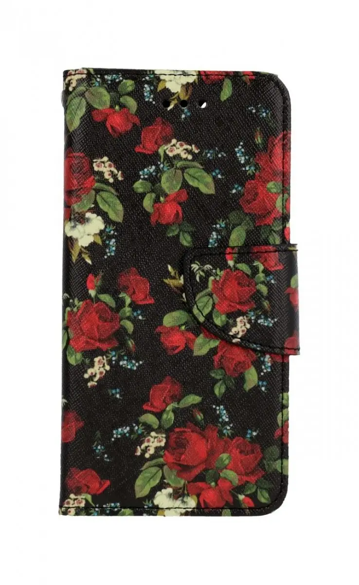 Pouzdro TopQ iPhone SE 2020 knížkové Květy růží 62583