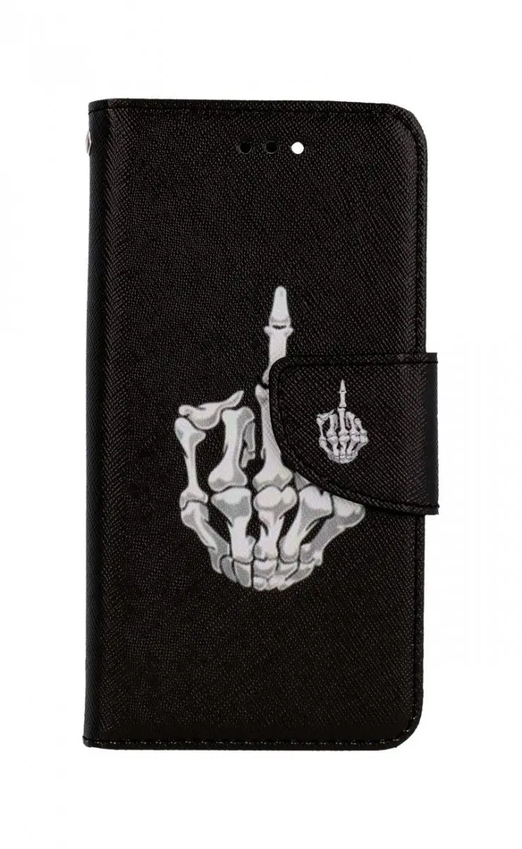 Pouzdro TopQ iPhone SE 2020 knížkové Kostlivec 62585