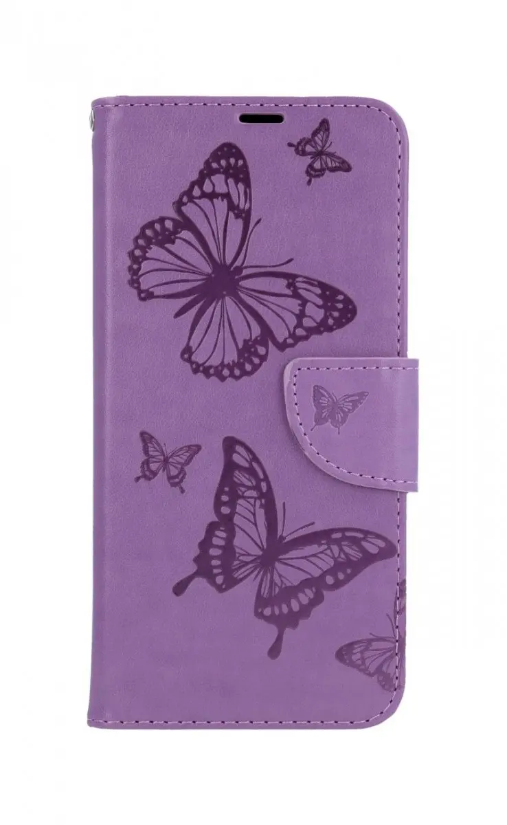 Pouzdro TopQ Xiaomi Redmi Note 8T knížkové Butterfly fialové 64479