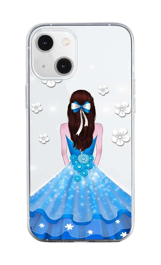 Kryt TopQ iPhone 13 silikon Blue Princess 64658