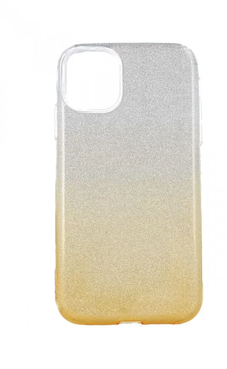 Kryt TopQ iPhone 13 glitter stříbrno-oranžový 64841